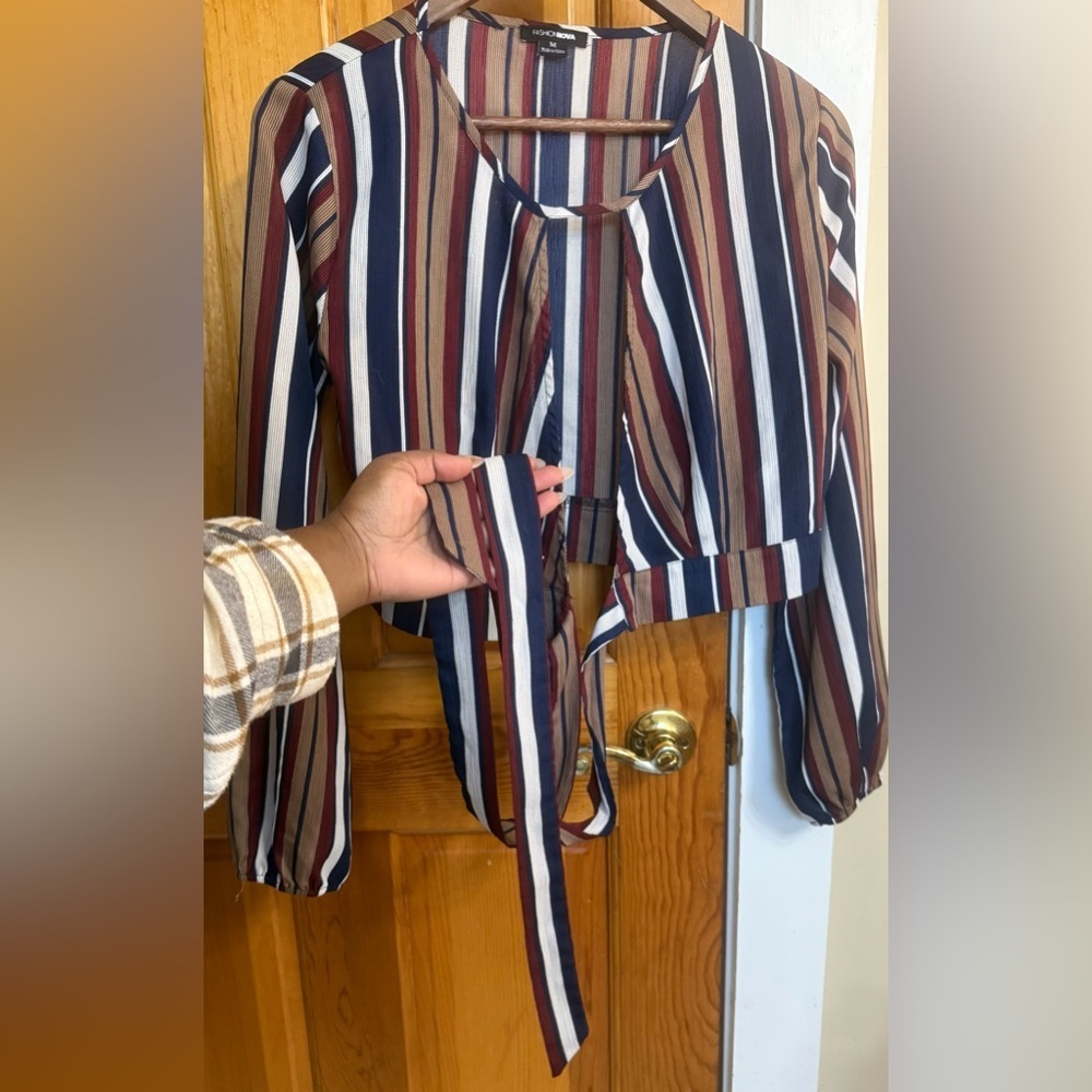 Fashion Nova Put You In Line Striped Crop Top - Picture 6 of 7